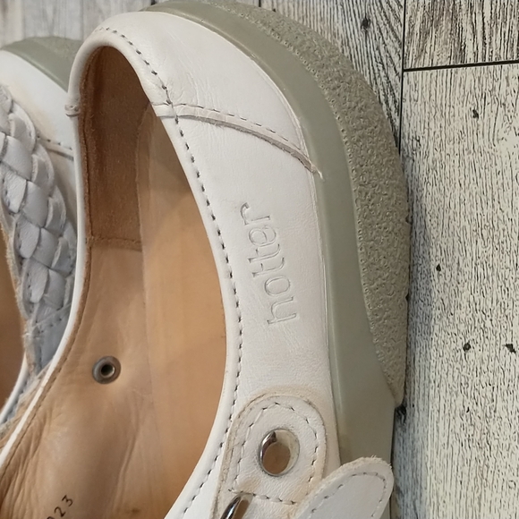 Hotter Magical White Leather Mules With Hand Plaited Strap Sz 9 1/2 - Picture 3 of 9